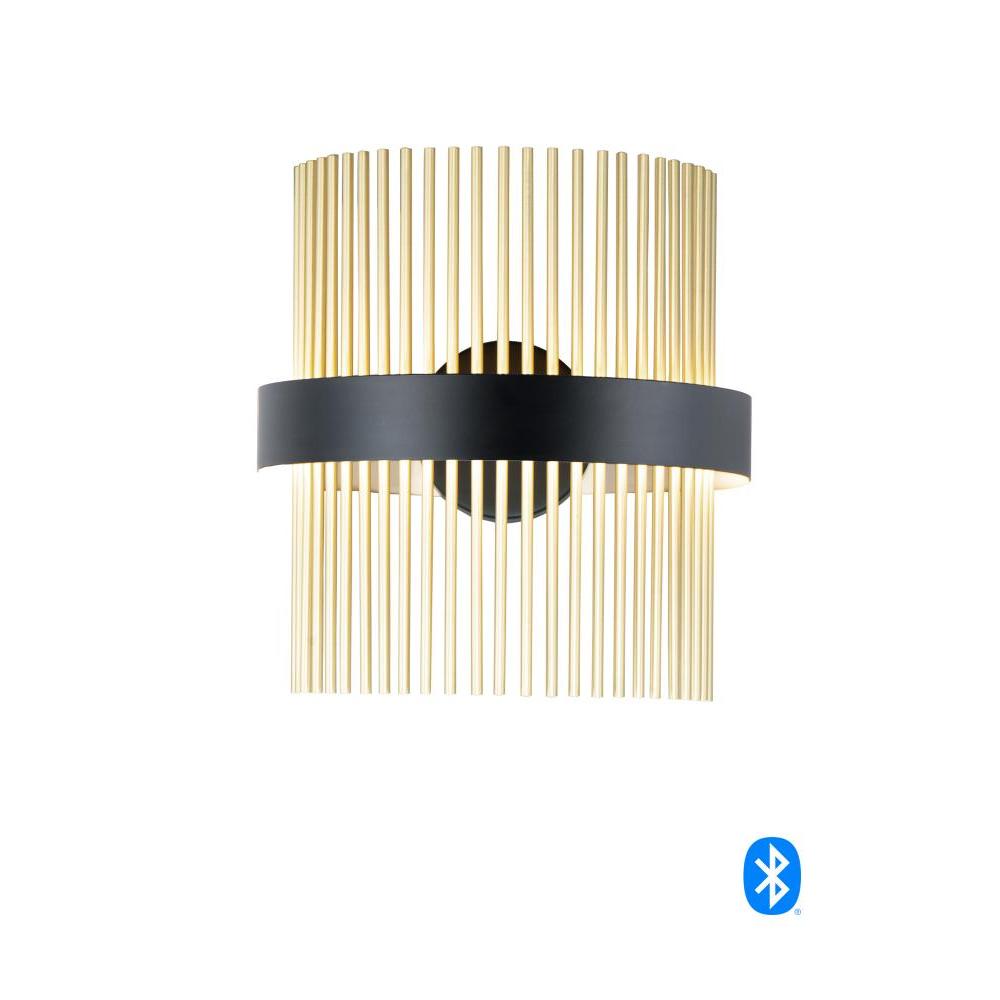 7 Inch Wall Sconce – Black / Satin Brass