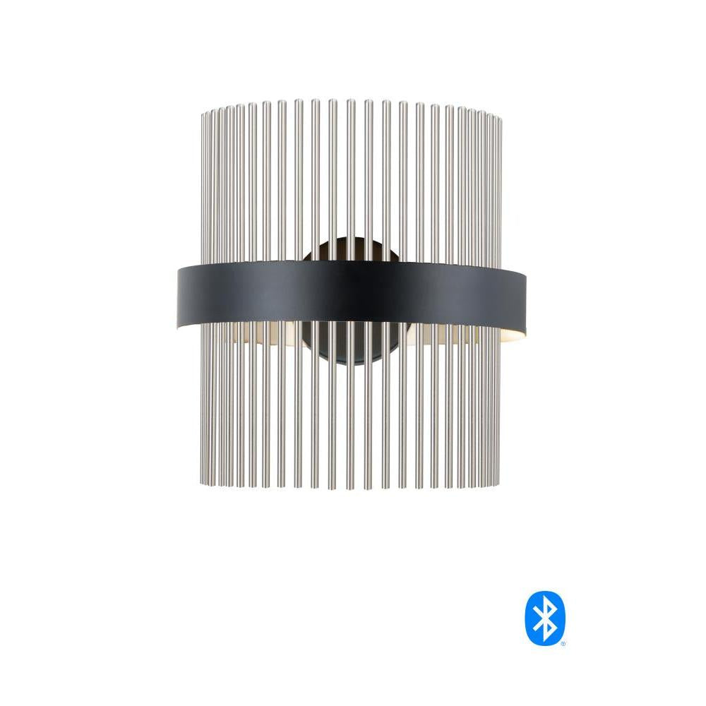 7 Inch Wall Sconce – Black / Satin Nickel