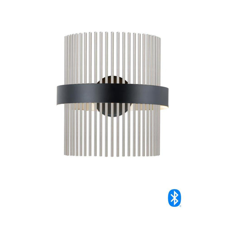 7 Inch Wall Sconce – Black / Satin Nickel