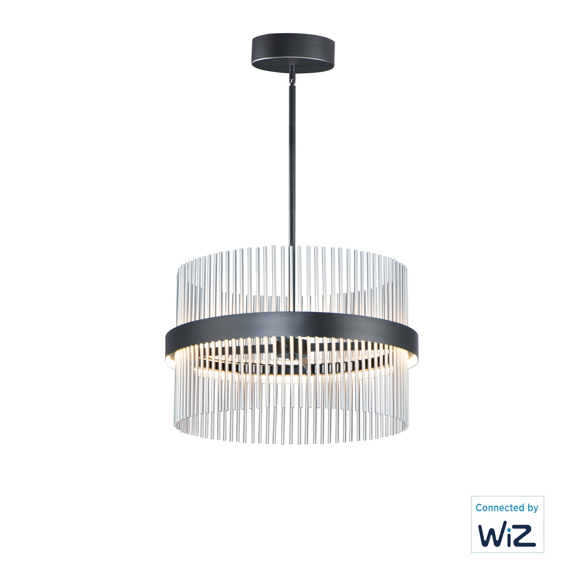 Chimes WiZ 23.75 Inch Single Pendant – Black / Satin Nickel – E34205-BKSN