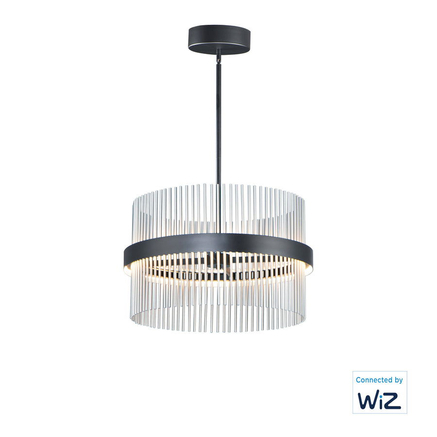Chimes WiZ 23.75 Inch Single Pendant – Black / Satin Nickel – E34205-BKSN