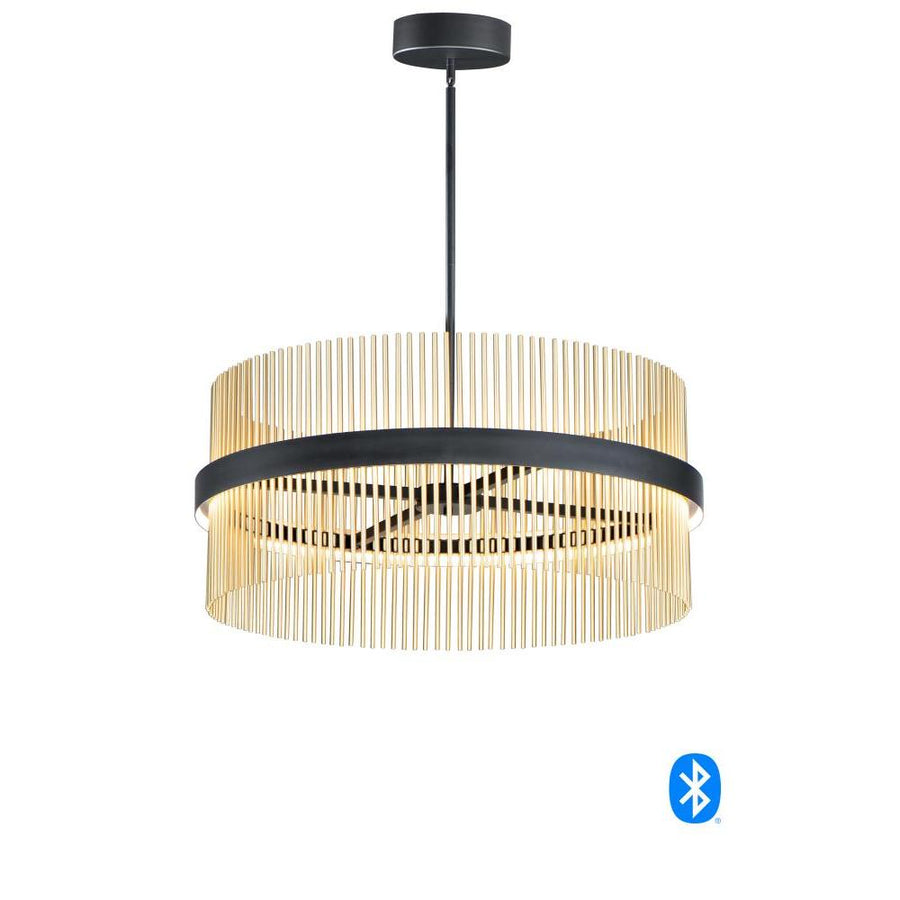 33.75 Inch Pendant – Black / Satin Brass