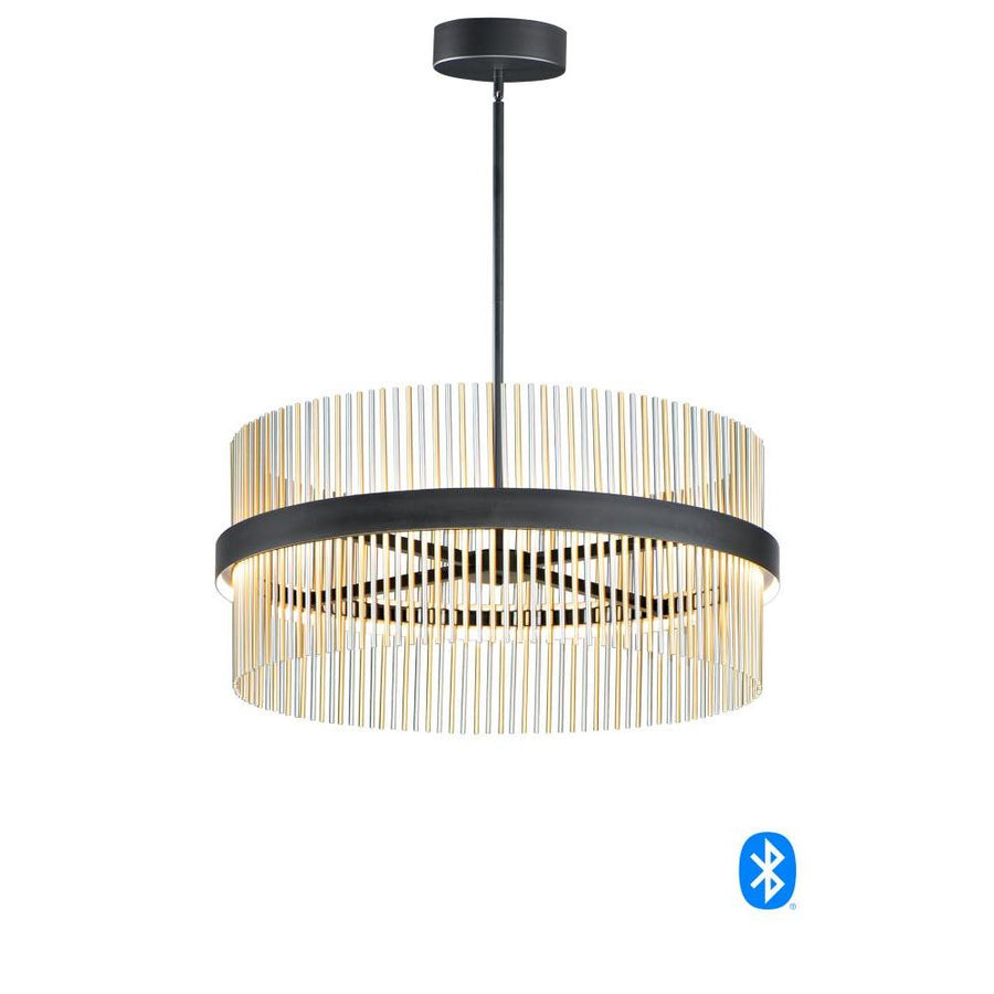 33.75 Inch Pendant – Black / Satin Nickel / Satin Brass
