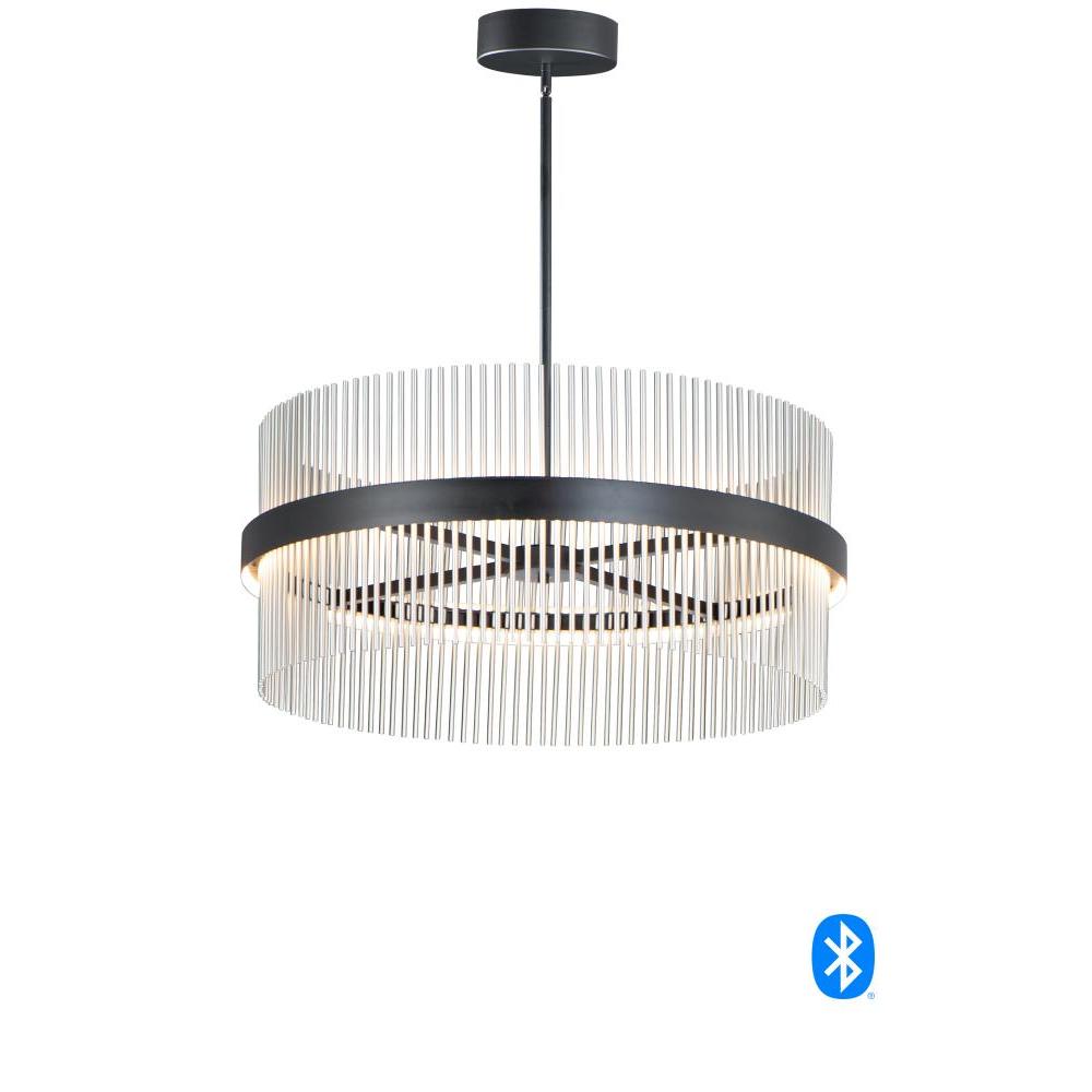 33.75 Inch Pendant – Black / Satin Nickel