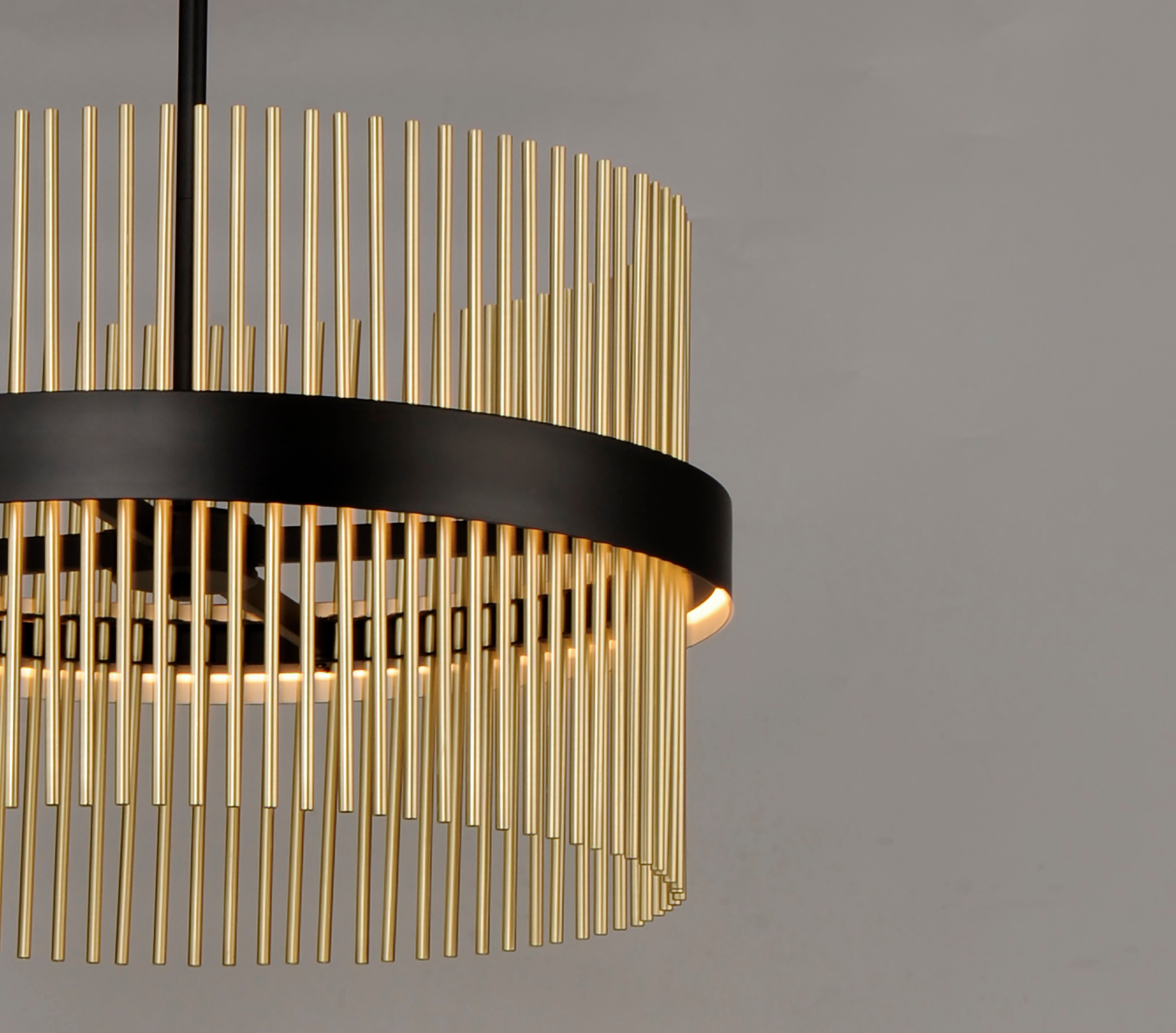 33.75 Inch Pendant – Black / Satin Brass