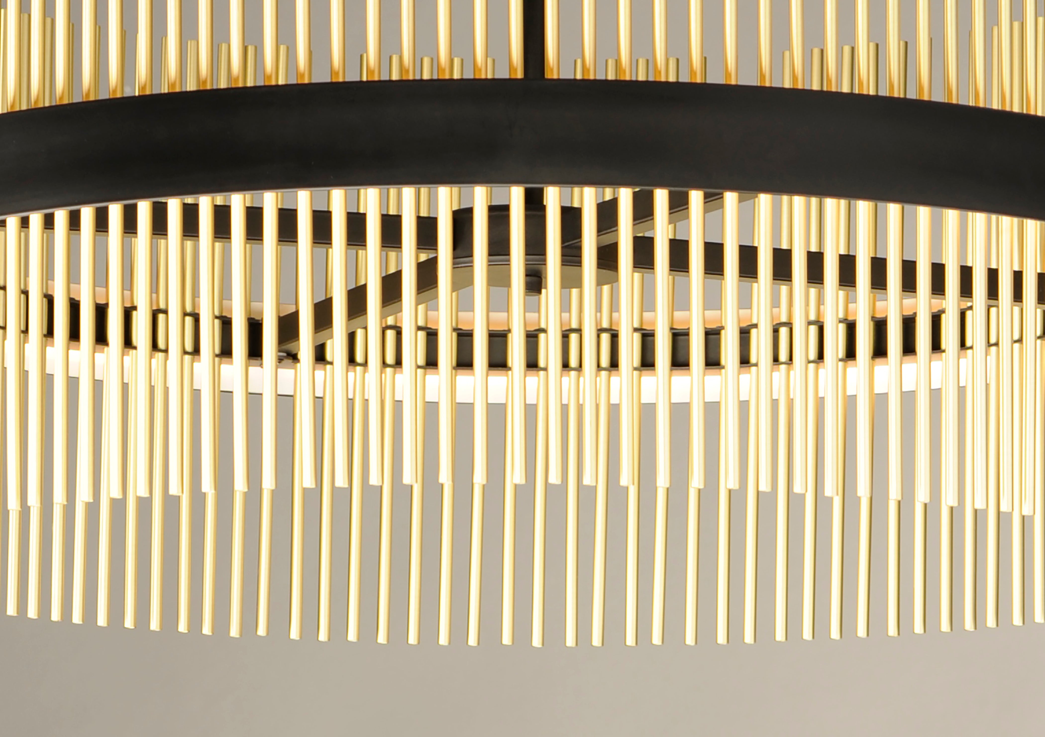 33.75 Inch Pendant – Black / Satin Brass