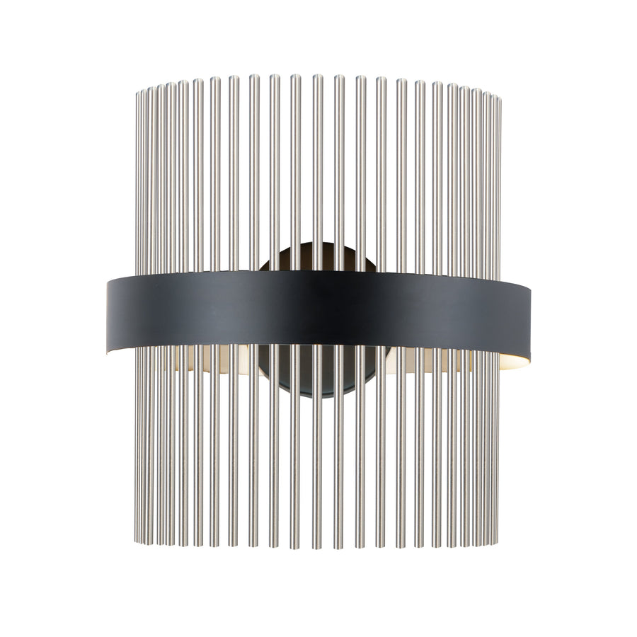 Chimes WiZ 7 Inch Wall Sconce – Black / Satin Nickel – E34251-BKSN