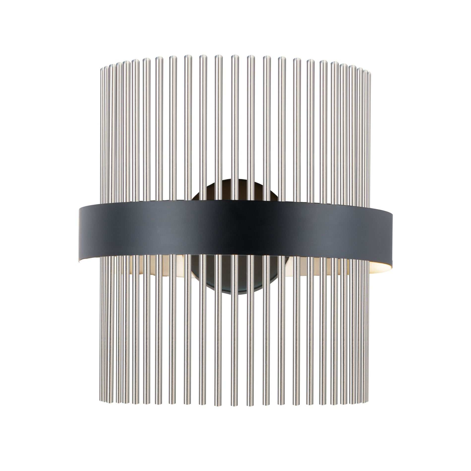 Chimes WiZ 7 Inch Wall Sconce – Black / Satin Nickel – E34251-BKSN