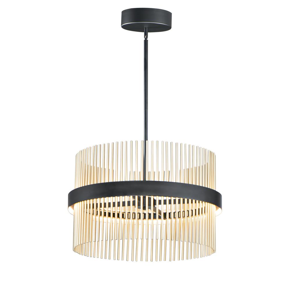 Chimes 5CCT 23.75 Inch Single Pendant – Black / Satin Brass – E34255-BKSBR