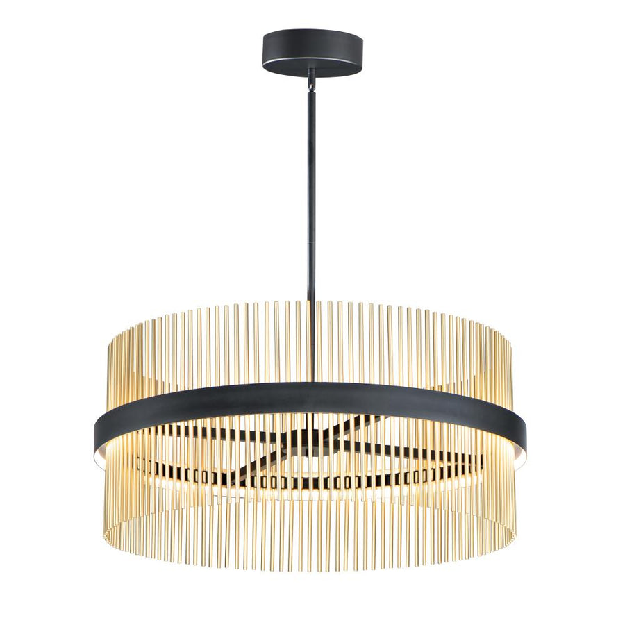 Chimes 5CCT 33.75 Inch Single Pendant – Black / Satin Brass – E34257-BKSBR