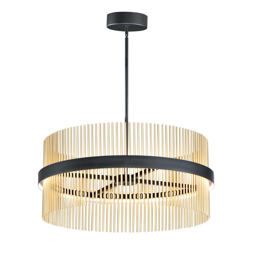 Chimes 5CCT 33.75 Inch Single Pendant – Black / Satin Brass – E34257-BKSBR