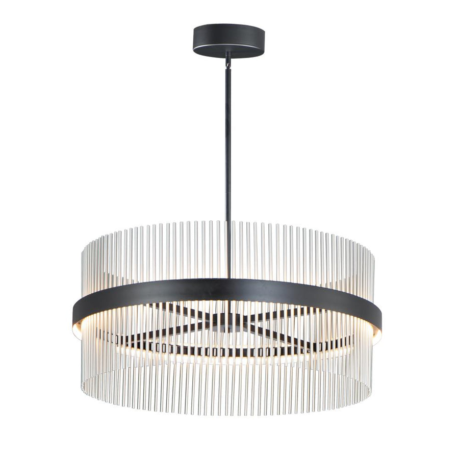 Chimes 5CCT 33.75 Inch Single Pendant – Black / Satin Nickel – E34257-BKSN