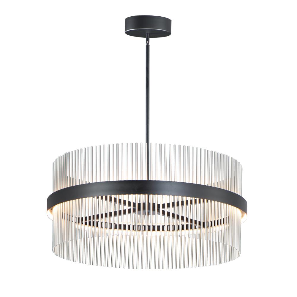 Chimes 5CCT 33.75 Inch Single Pendant – Black / Satin Nickel – E34257-BKSN