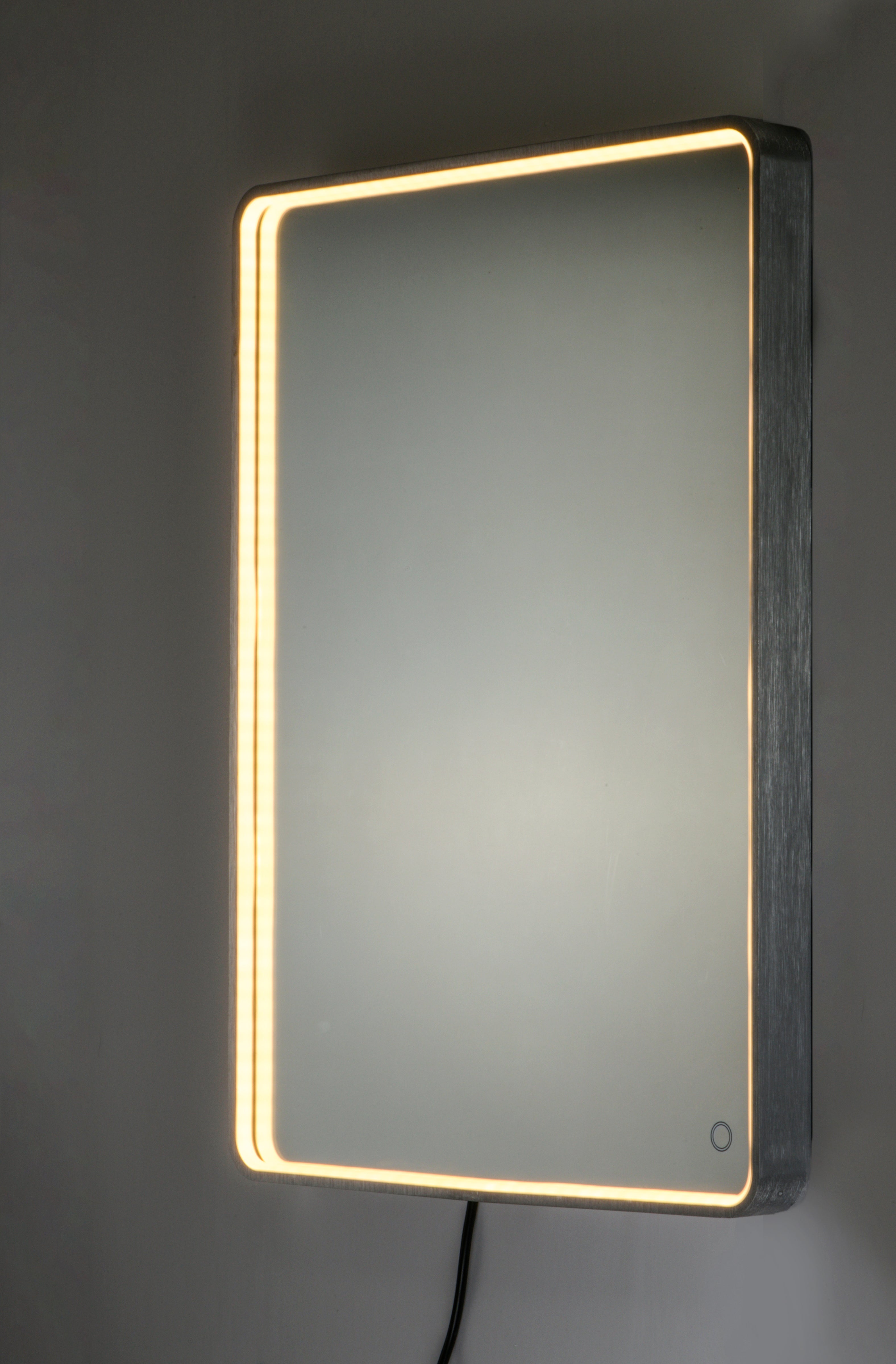 23.75 Inch Lighted Mirror – Brushed Aluminum