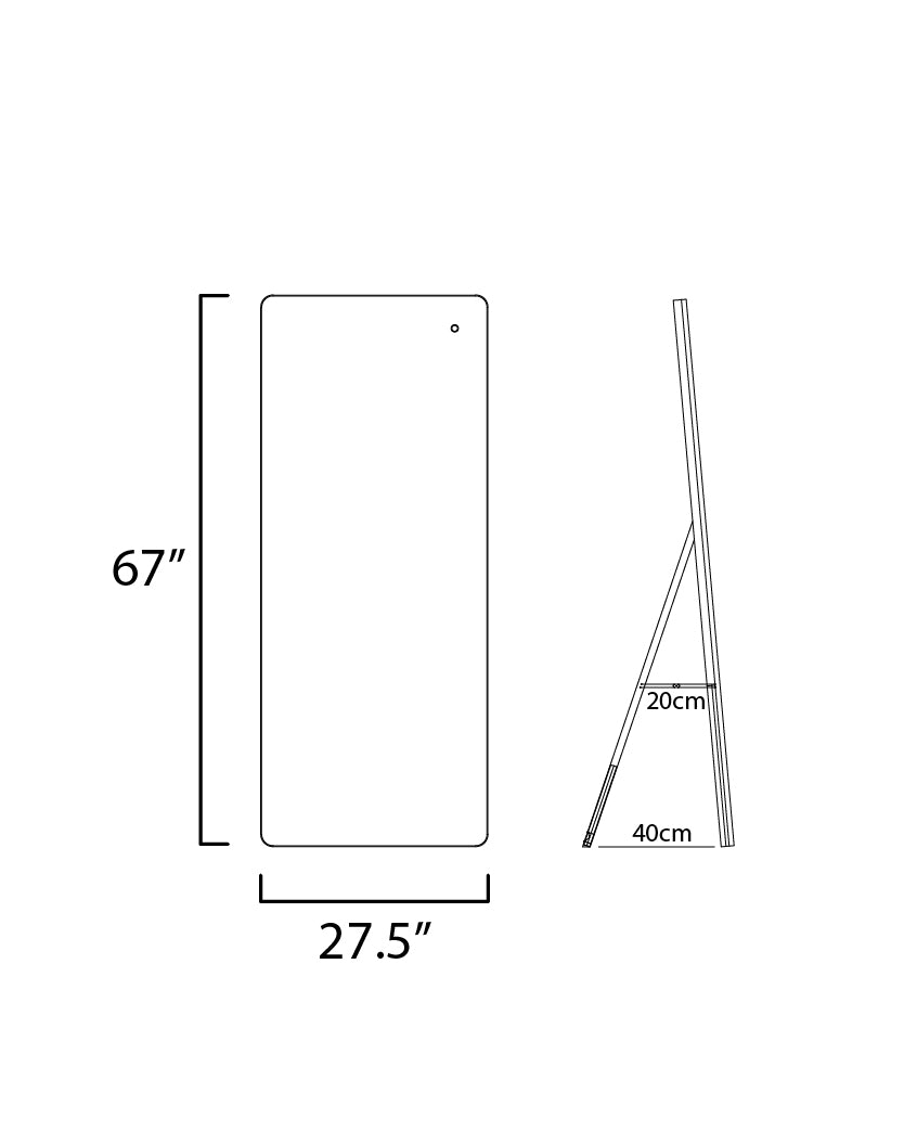 27.5 Inch Lighted Mirror – Brushed Aluminum