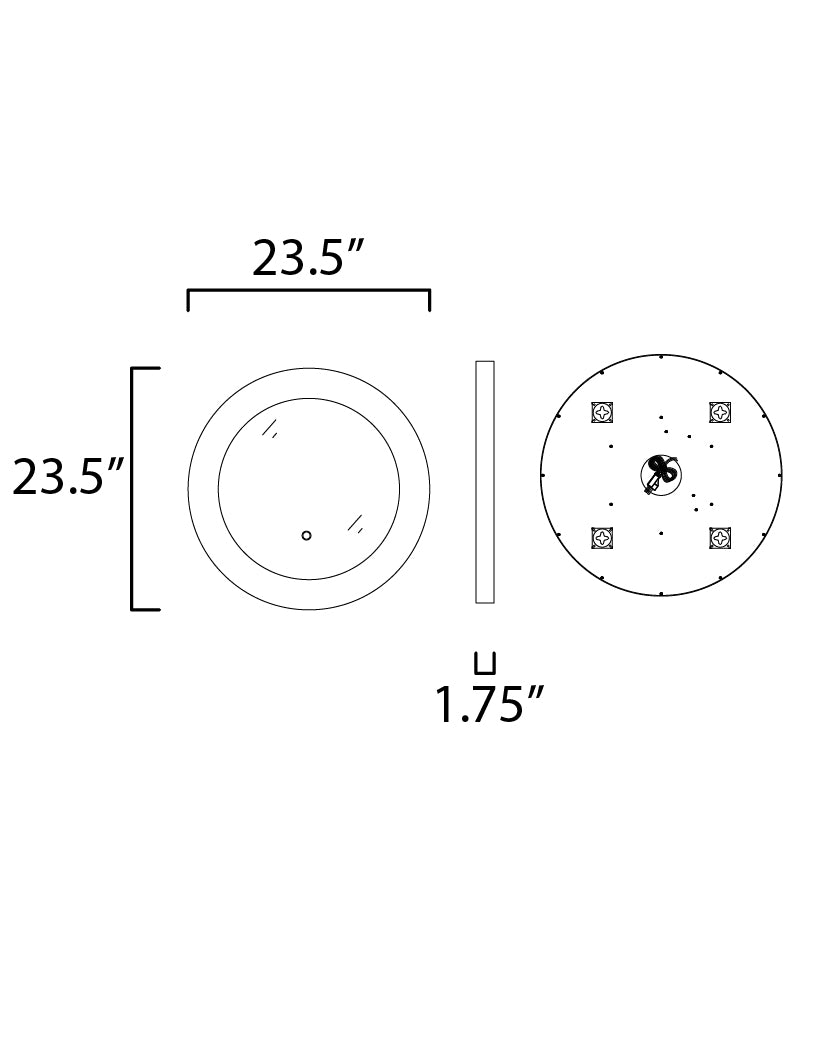 23.5 Inch Lighted Mirror – Gold Leaf / Black