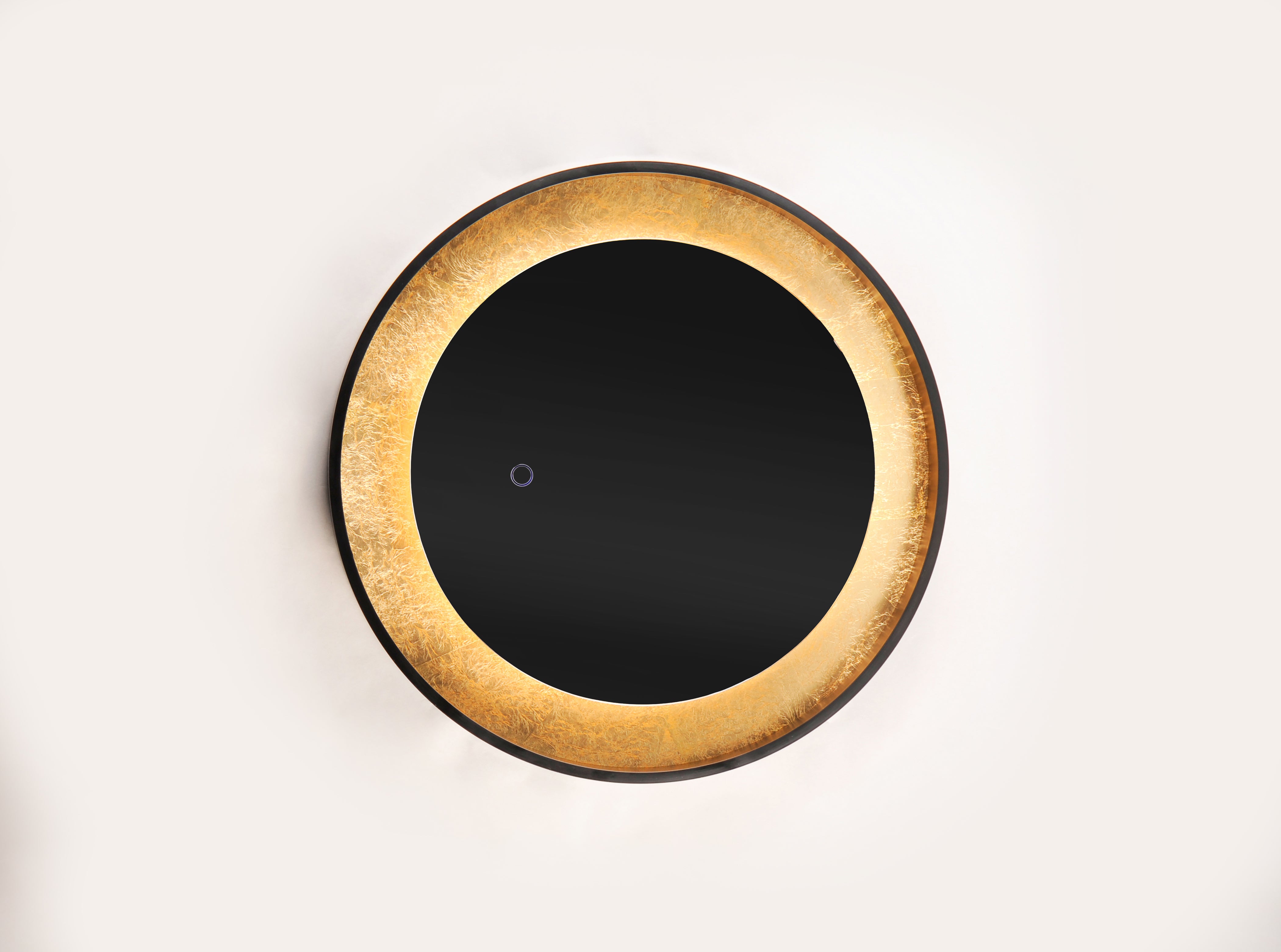 23.5 Inch Lighted Mirror – Gold Leaf / Black