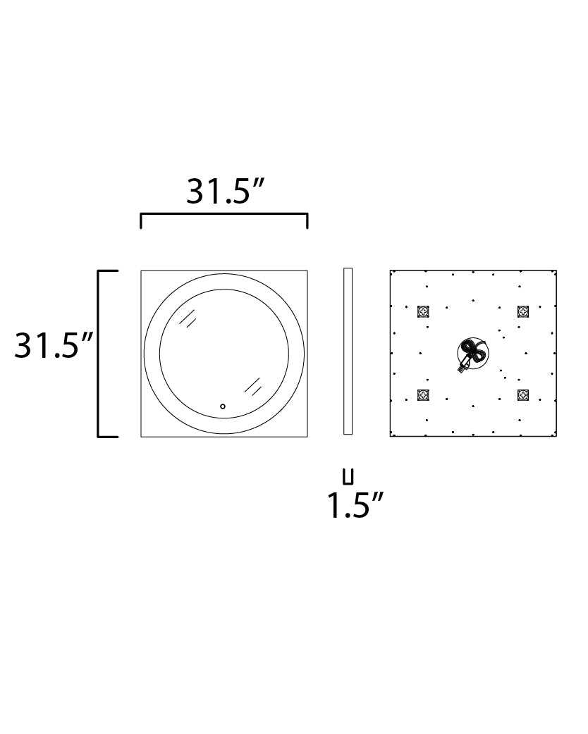 31.5 Inch Lighted Mirror – Gold Leaf / Black