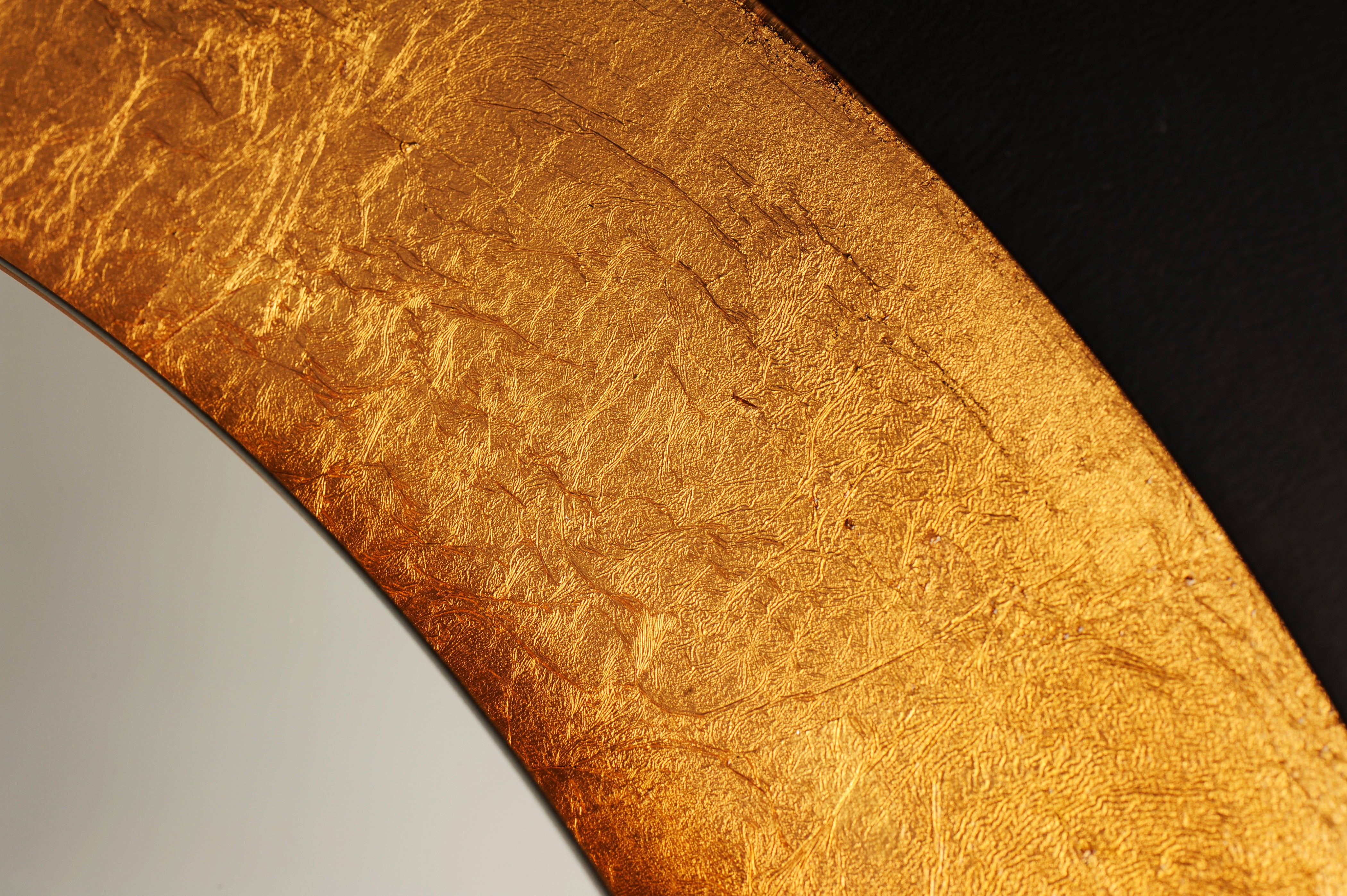 31.5 Inch Lighted Mirror – Gold Leaf / Black