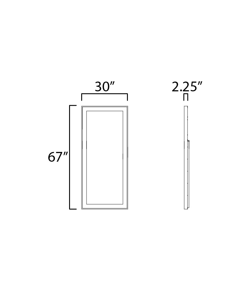 Floating 30 Inch LED Mirror – Gold Leaf / Black – E42046-GLBK