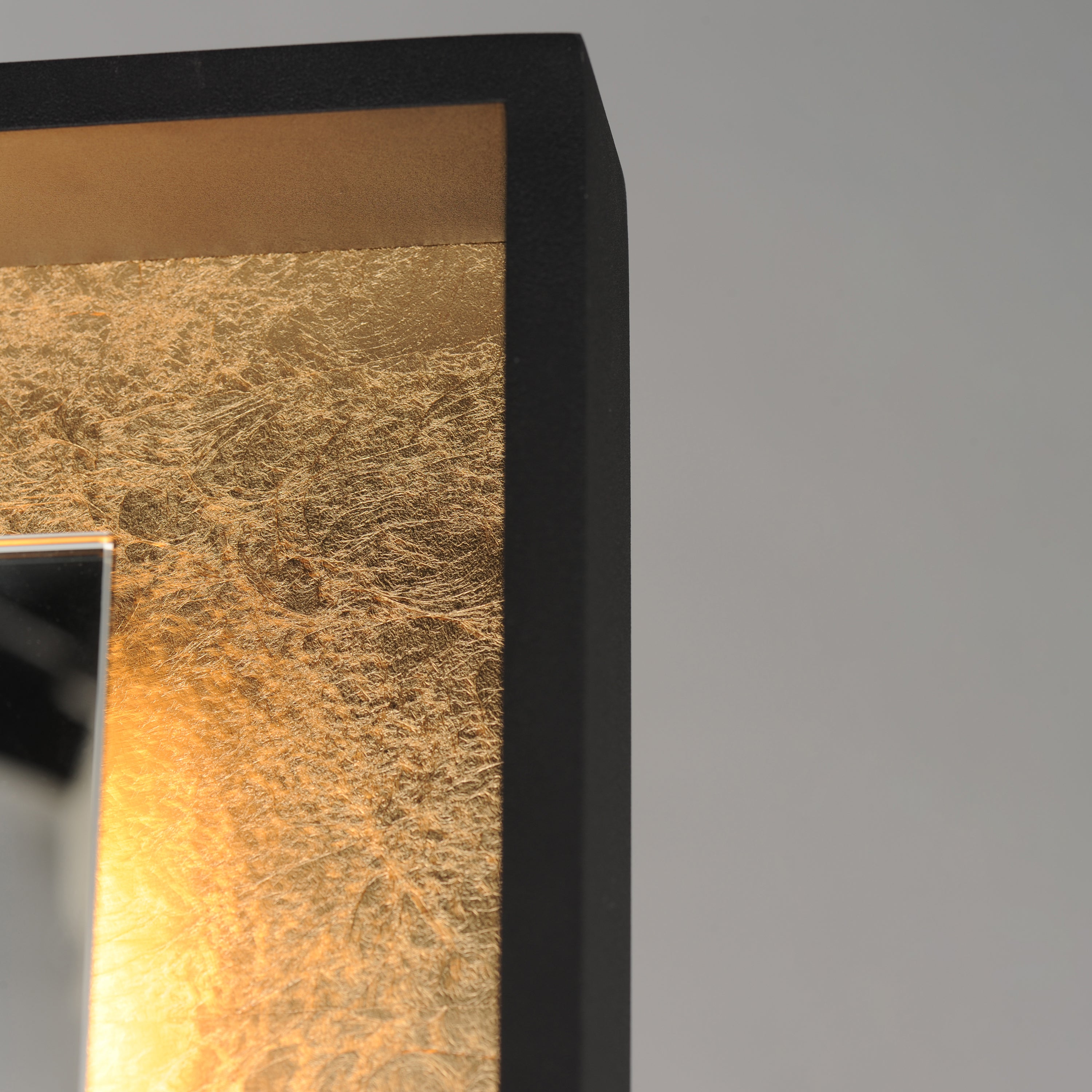 Floating 30 Inch LED Mirror – Gold Leaf / Black – E42046-GLBK