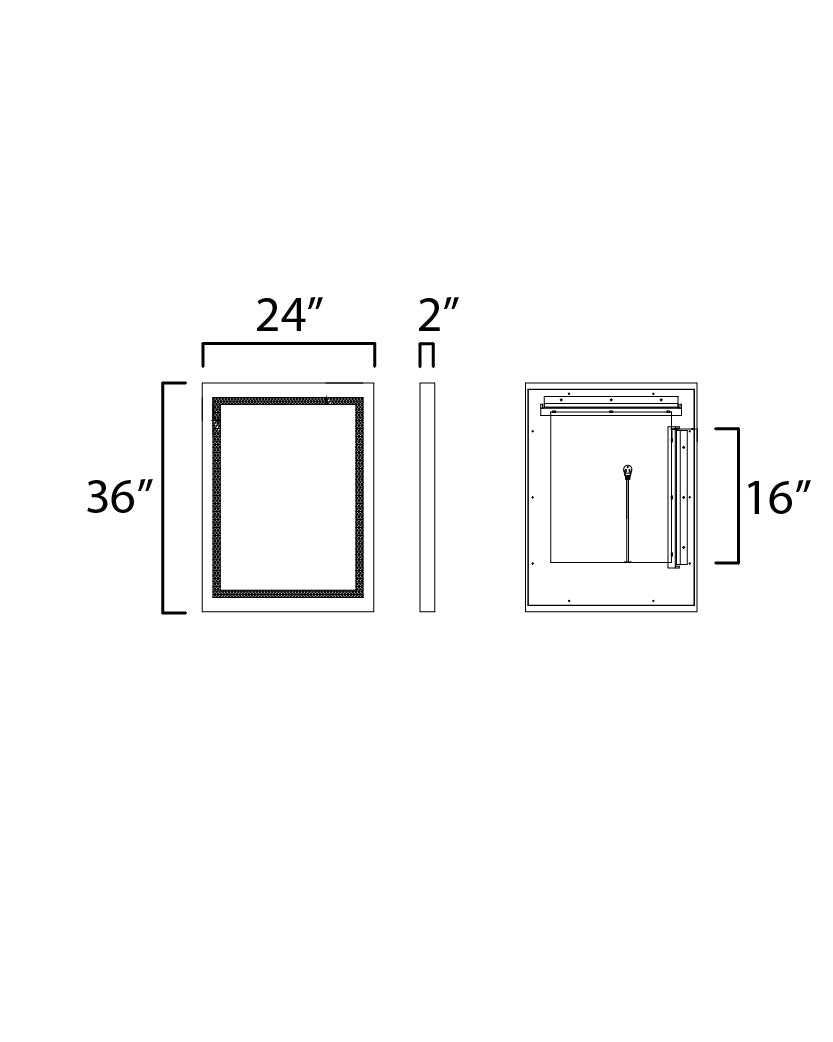 Sawyer 24 Inch LED Mirror – Oak – E42052-OK