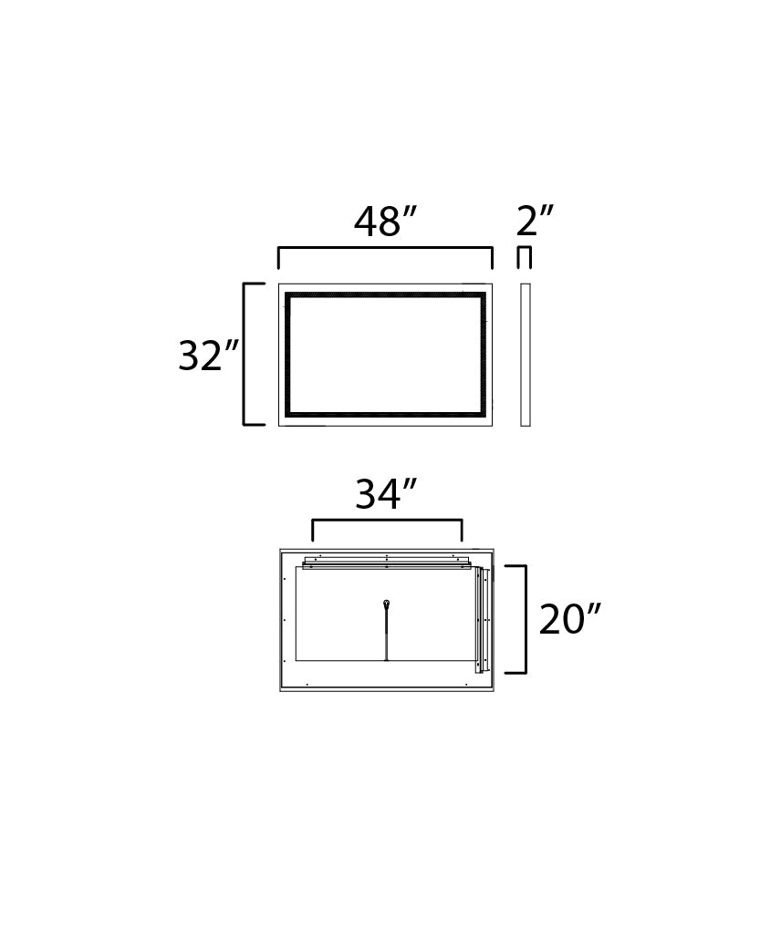 Sawyer 48 Inch LED Mirror – Oak – E42054-OK