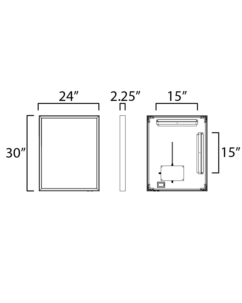 Bevel 24 Inch LED Mirror – Brushed Black – E42061-BBK