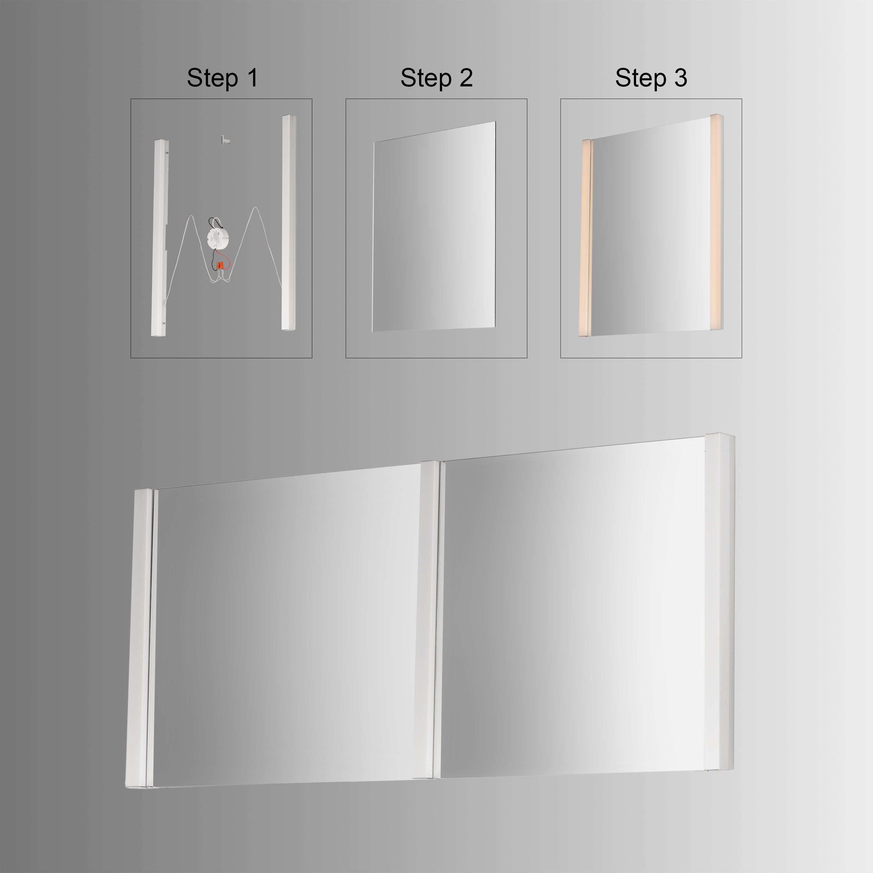 32.75 Inch Lighted Mirror – Polished Chrome