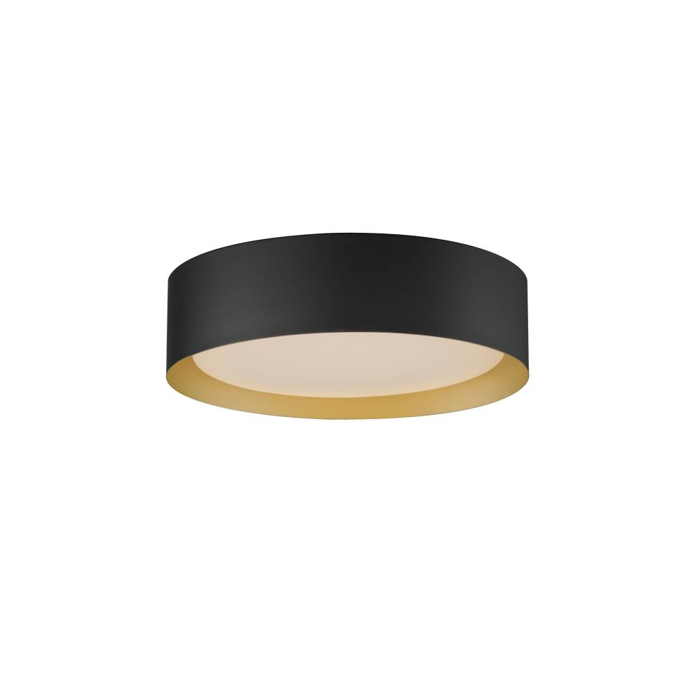 16 Inch Flush Mount – Black / Gold