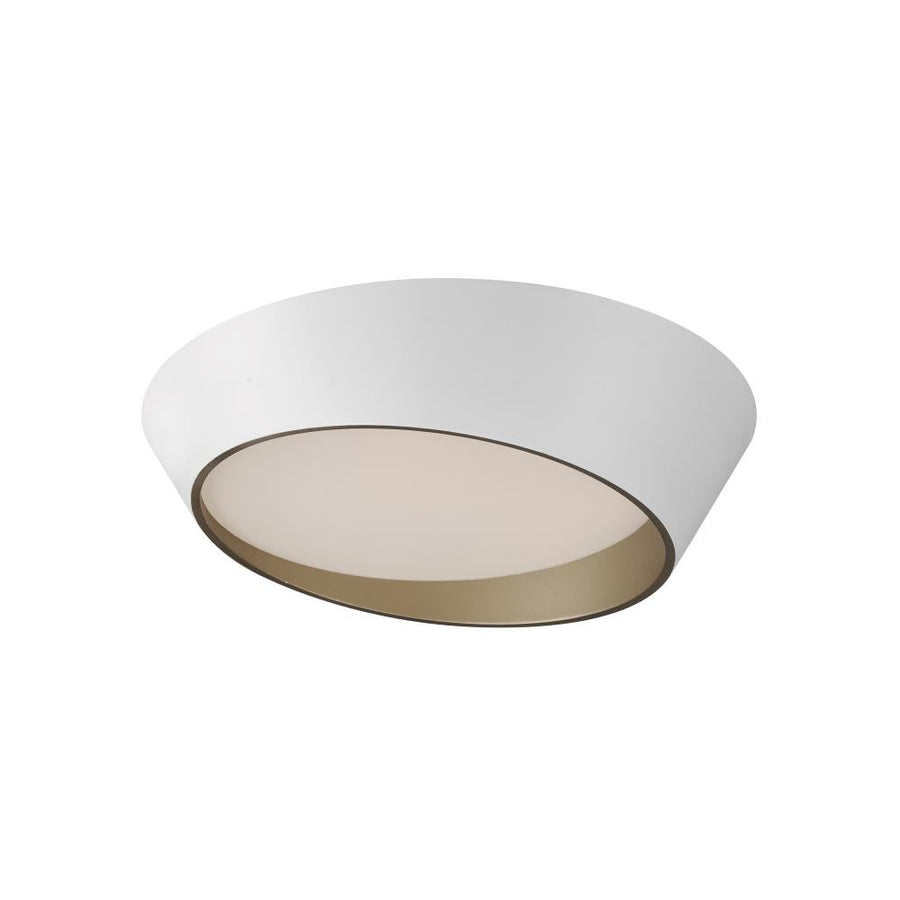 19.75 Inch Flush Mount – White/Gold