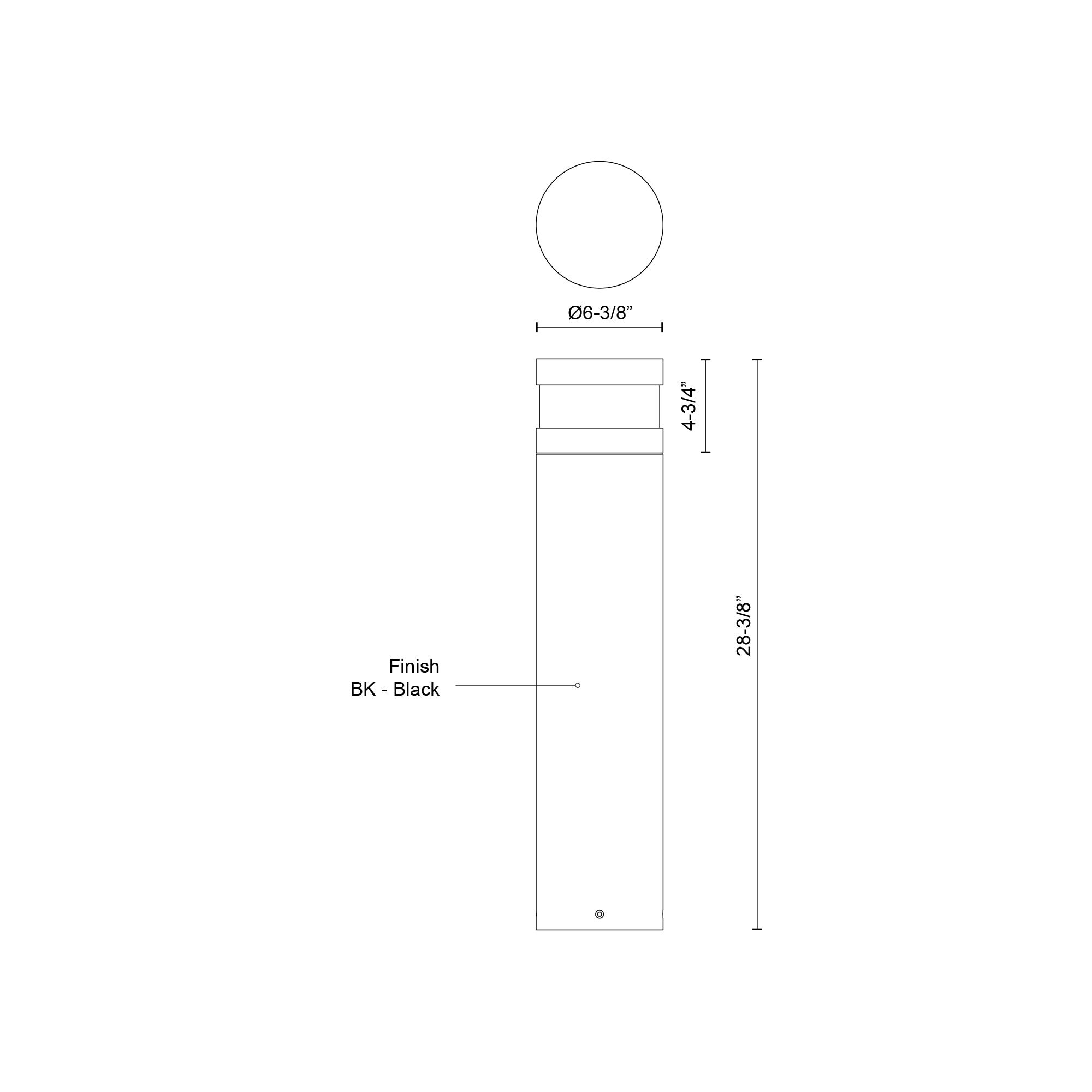 Windermere 28-in Black LED Exterior Bollard