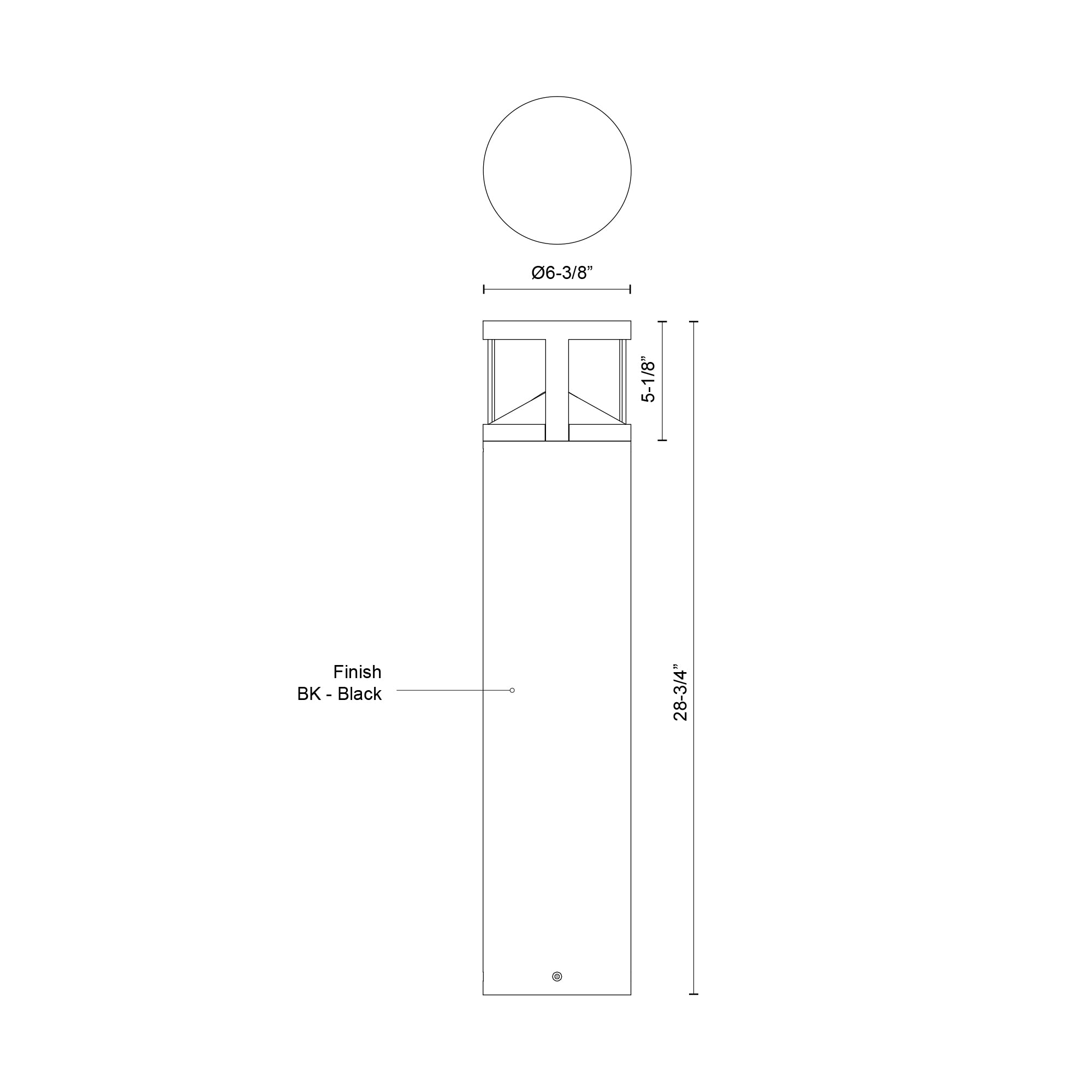 Glen 29-in Black LED Exterior Bollard