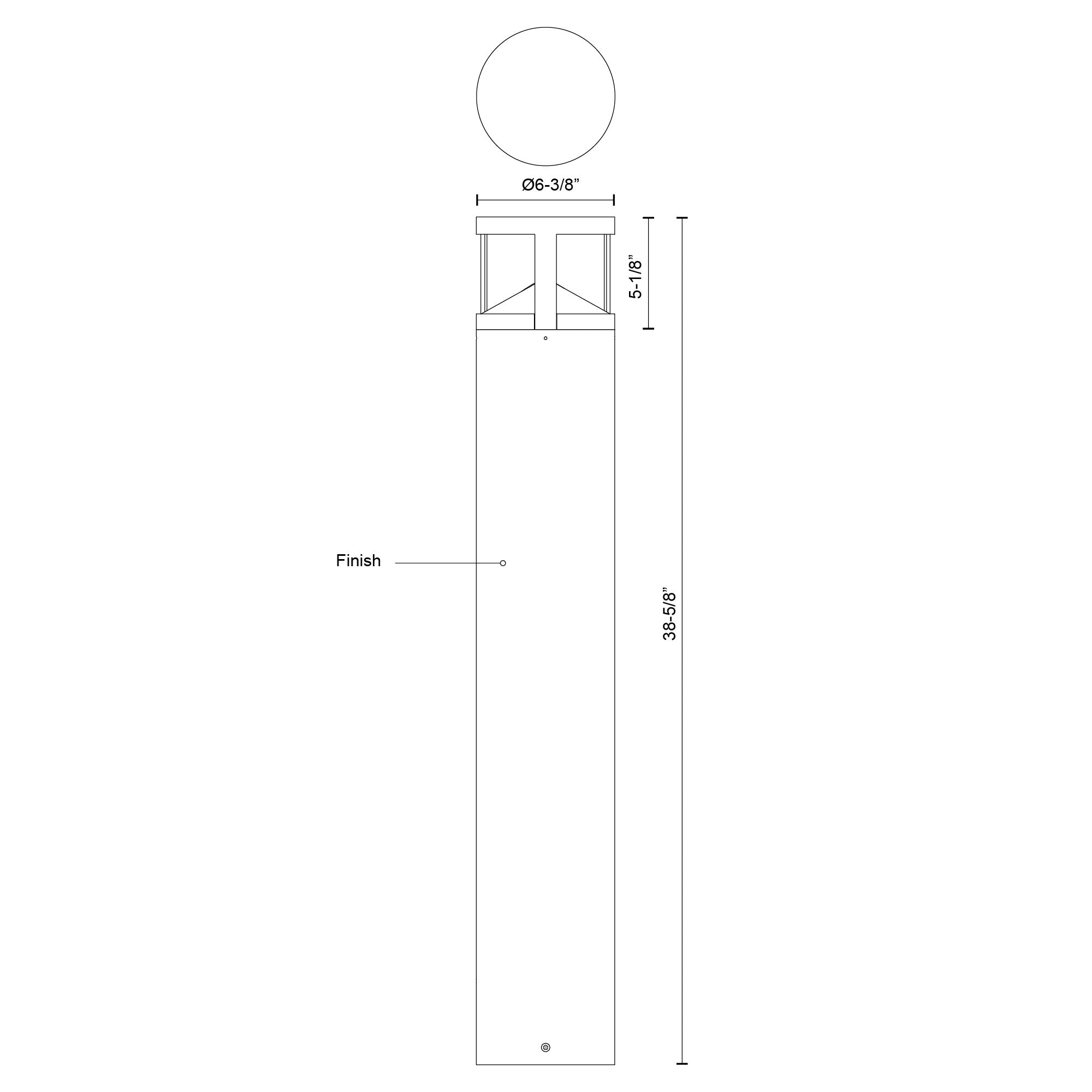 Glen 39-in Black LED Exterior Bollard