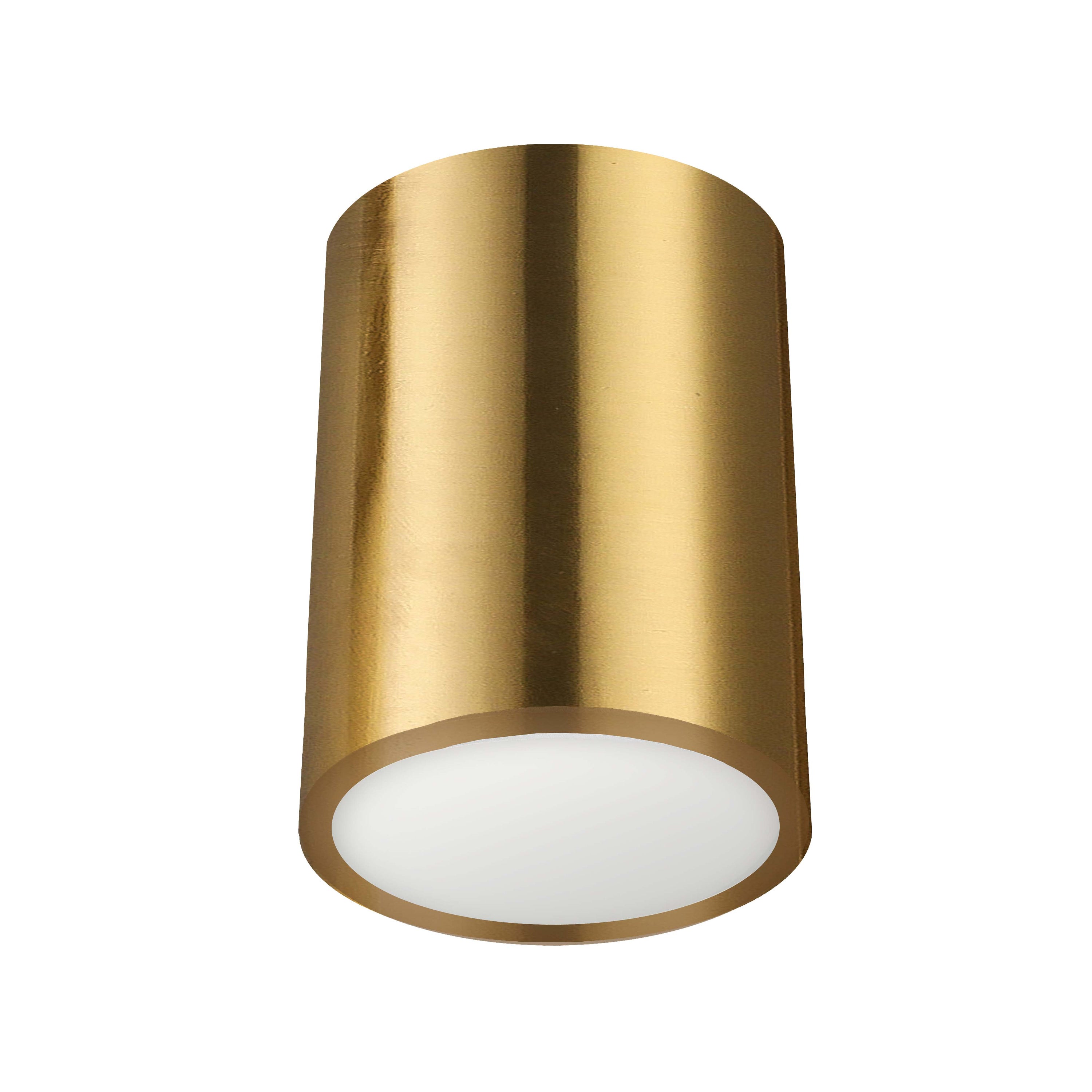 Dainolite ECO-C512-AGB 12W Flush Mount Aged Brass with Frosted Acrylic Diffuser
