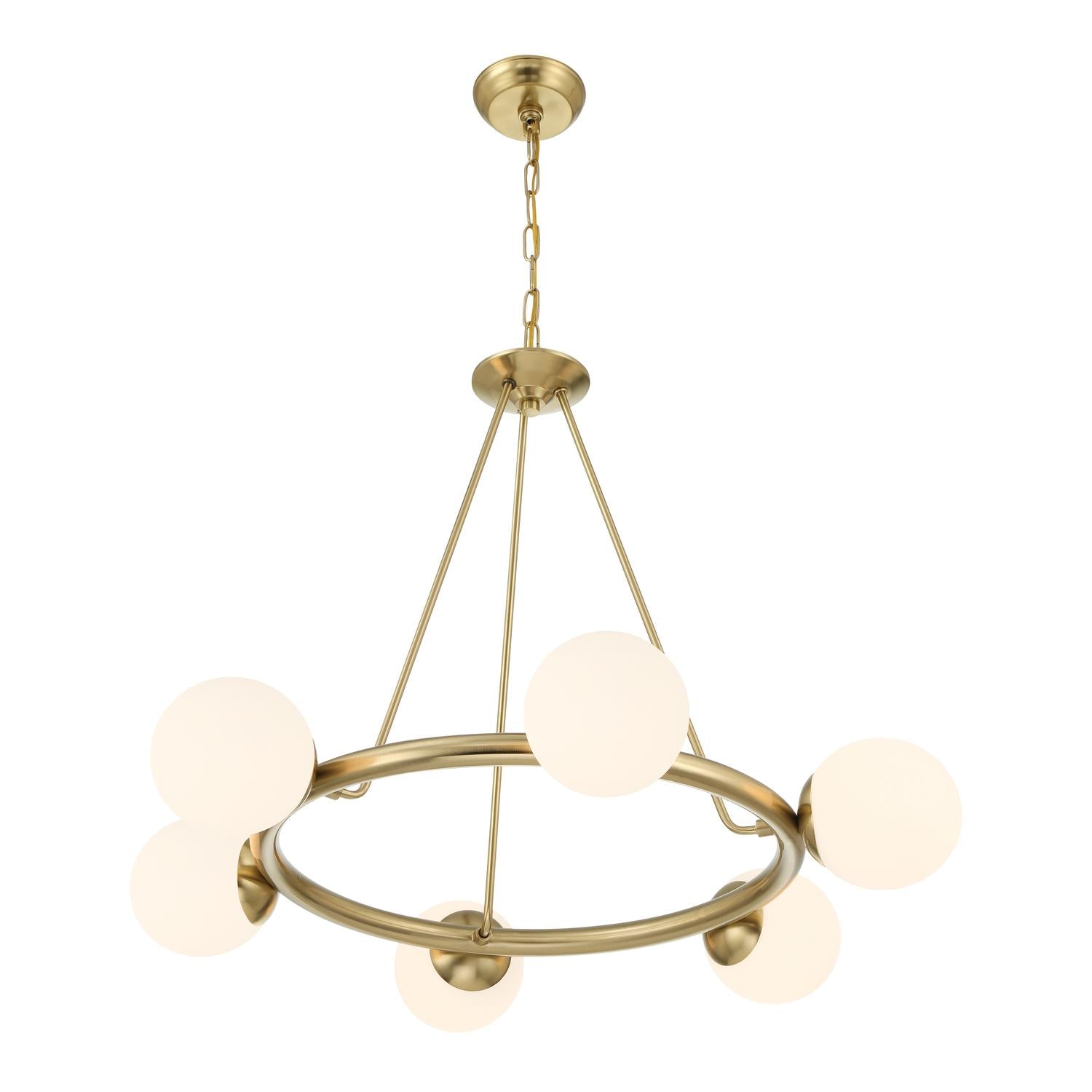Crystorama Maverick ED0161006VG – 33.5 Inch – 6 Light – Chandelier – Vibrant Gold – Damp Rated