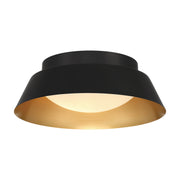 Crystorama Donoven ED0552202MKGD – 15 Inch – 2 Light – Semi Flush Mount Light – Matte Black + Gold – Damp Rated