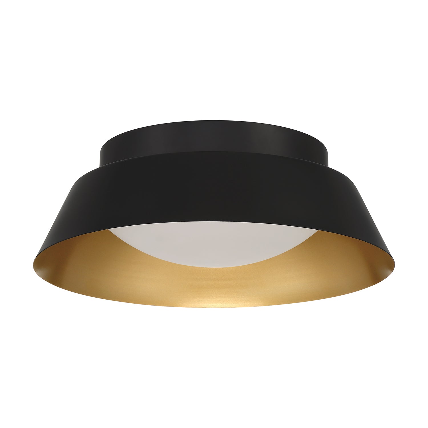 Crystorama Donoven ED0552202MKGD – 15 Inch – 2 Light – Semi Flush Mount Light – Matte Black + Gold – Damp Rated