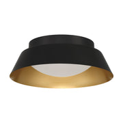 Crystorama Donoven ED0552202MKGD – 15 Inch – 2 Light – Semi Flush Mount Light – Matte Black + Gold – Damp Rated
