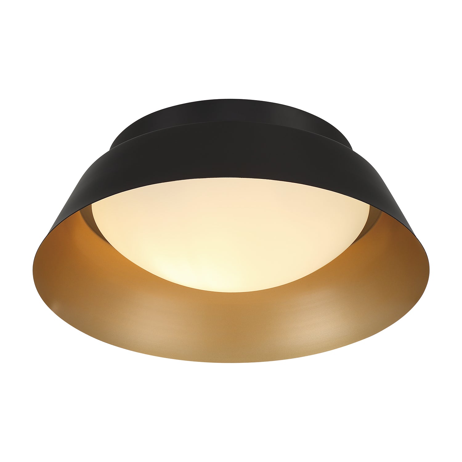 Crystorama Donoven ED0552202MKGD – 15 Inch – 2 Light – Semi Flush Mount Light – Matte Black + Gold – Damp Rated