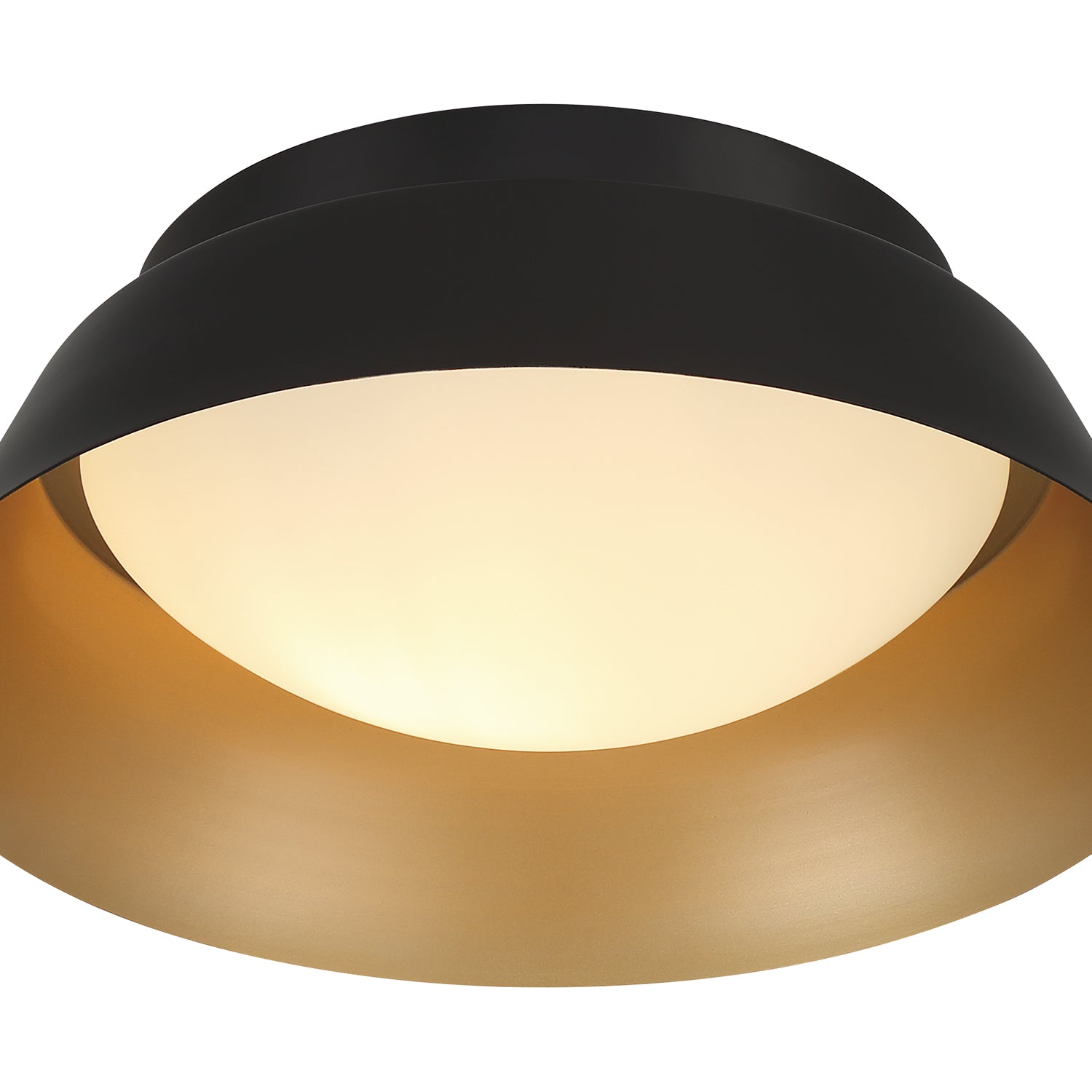 Crystorama Donoven ED0552202MKGD – 15 Inch – 2 Light – Semi Flush Mount Light – Matte Black + Gold – Damp Rated