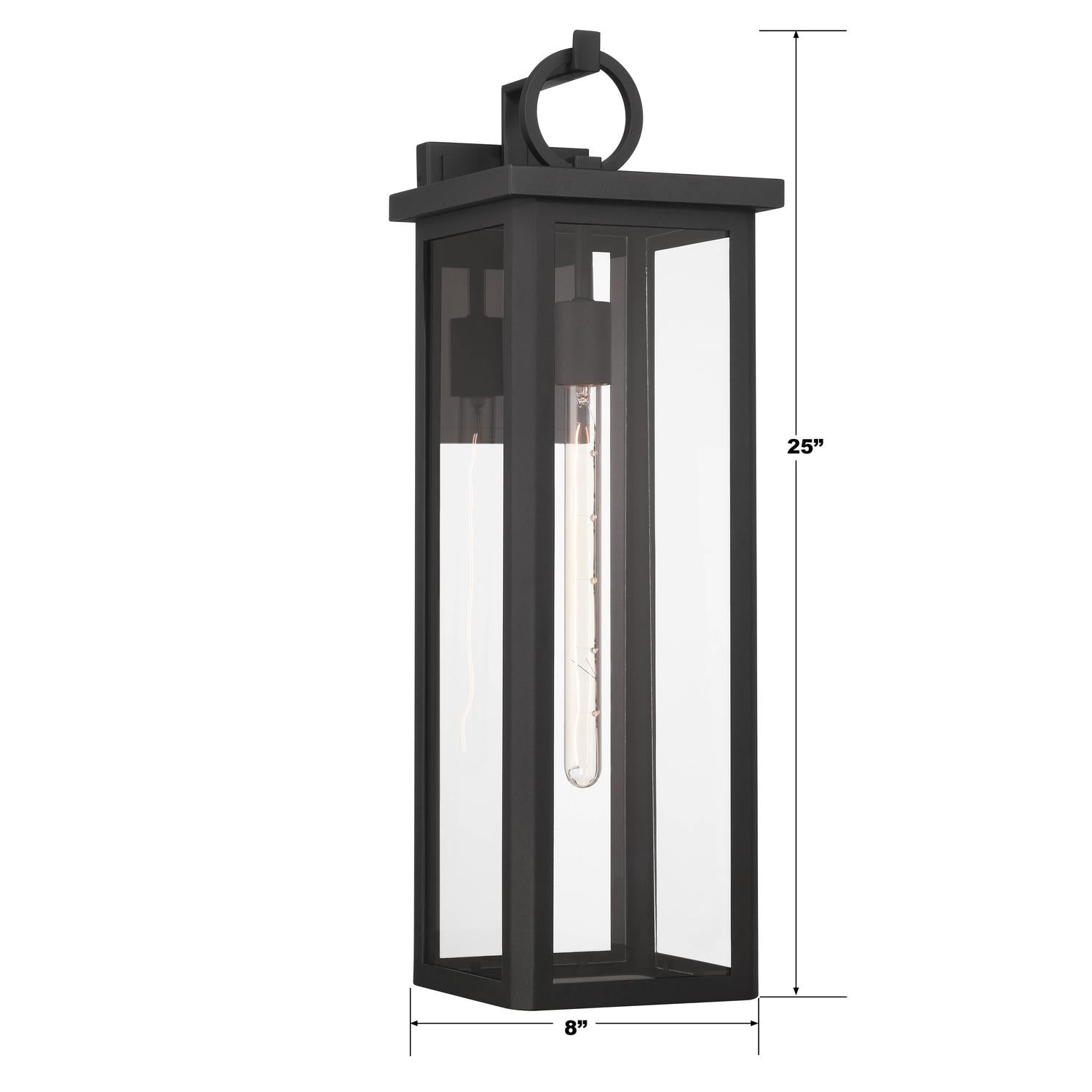 Crystorama Boadie ED0811201MK – 8 Inch – 1 Light – Outdoor – Matte Black – Wet Rated