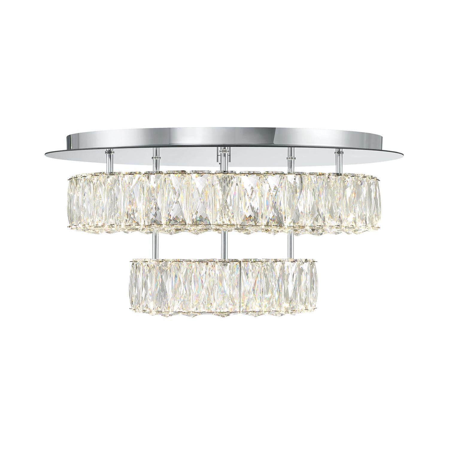 Crystorama Kinsley ED3552001CH – 20 Inch – Semi Flush Mount Light – Polished Chrome – Dry Rated