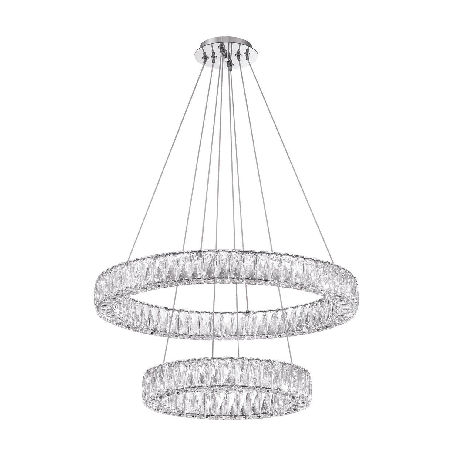 Crystorama Kinsley ED3562801CH – 28 Inch – Chandelier – Polished Chrome – Dry Rated