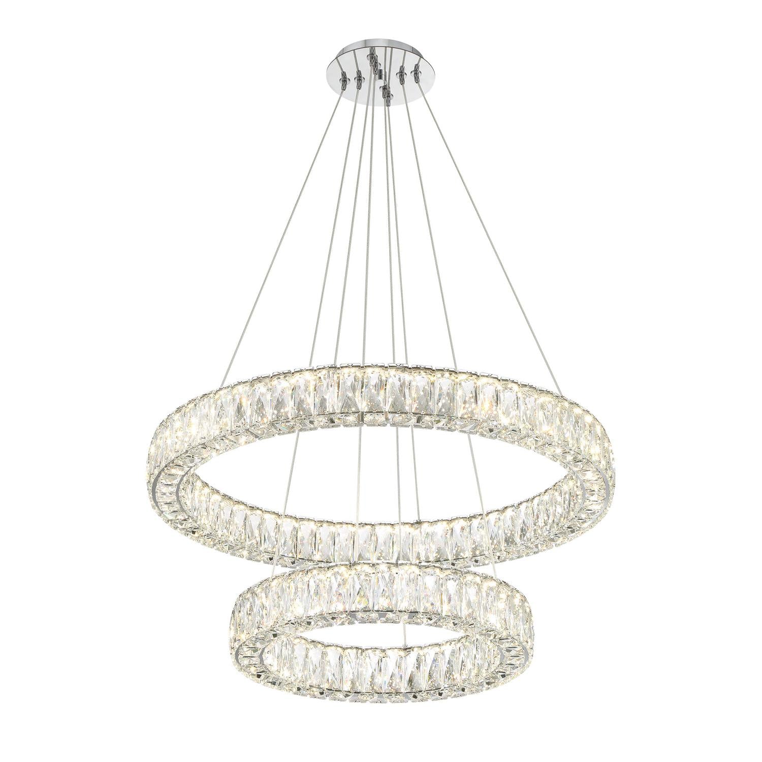 Crystorama Kinsley ED3562801CH – 28 Inch – Chandelier – Polished Chrome – Dry Rated