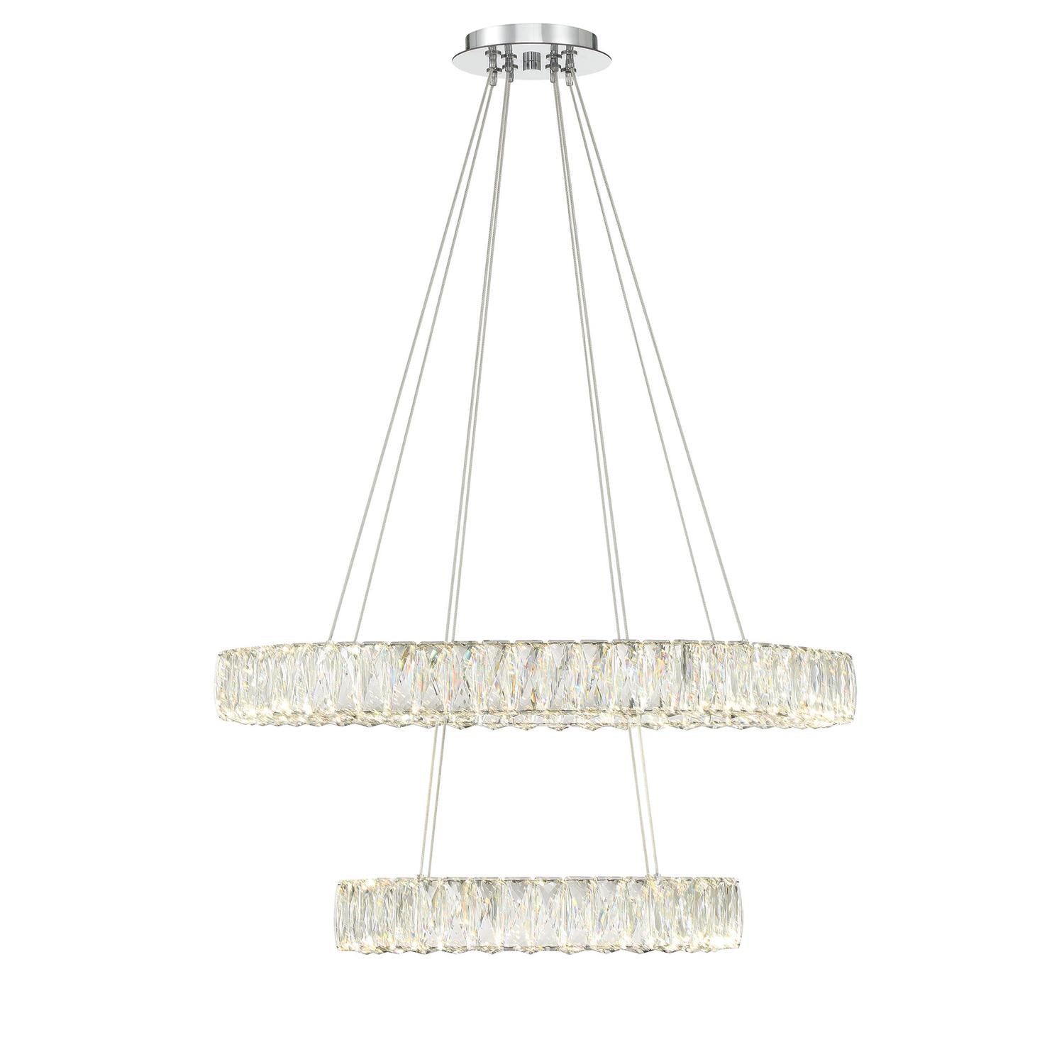 Crystorama Kinsley ED3562801CH – 28 Inch – Chandelier – Polished Chrome – Dry Rated