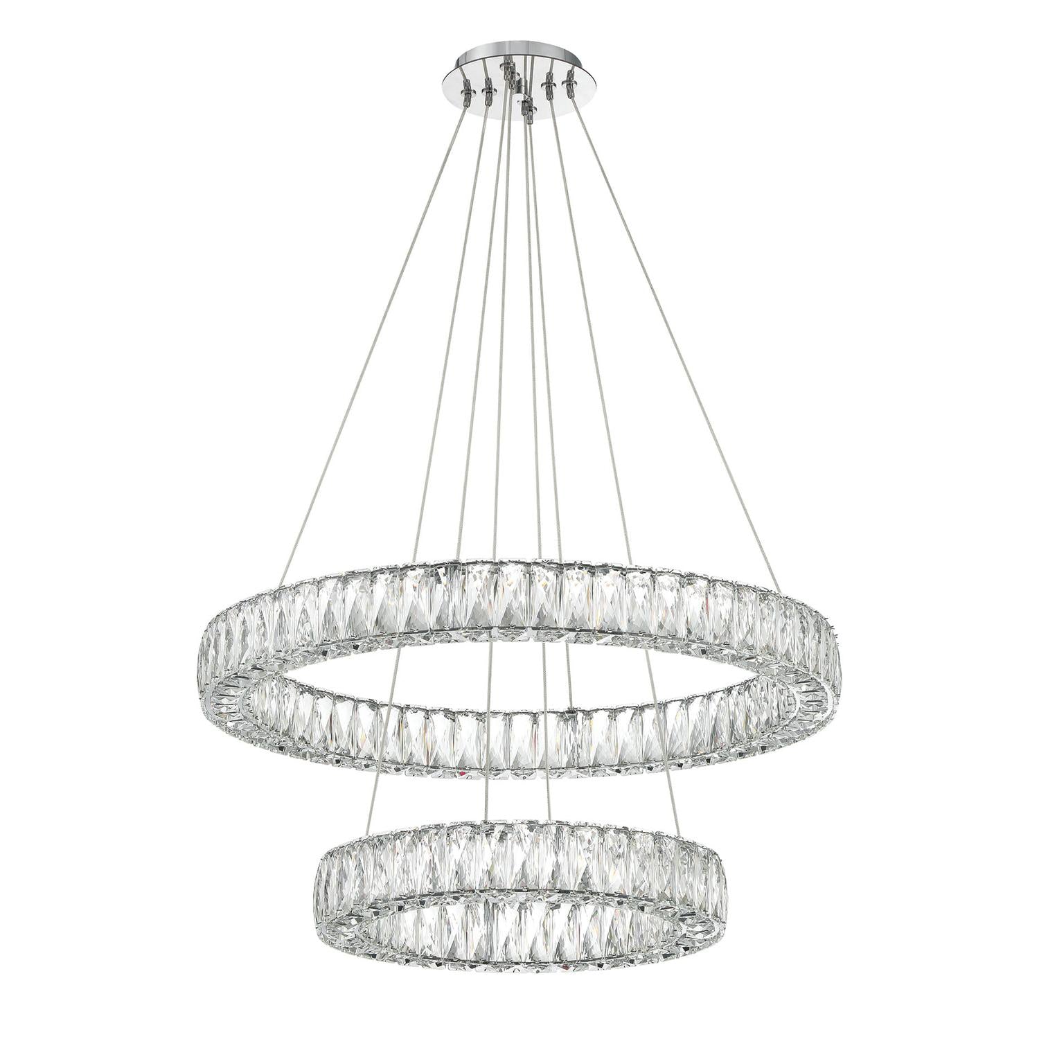 Crystorama Kinsley ED3562801CH – 28 Inch – Chandelier – Polished Chrome – Dry Rated