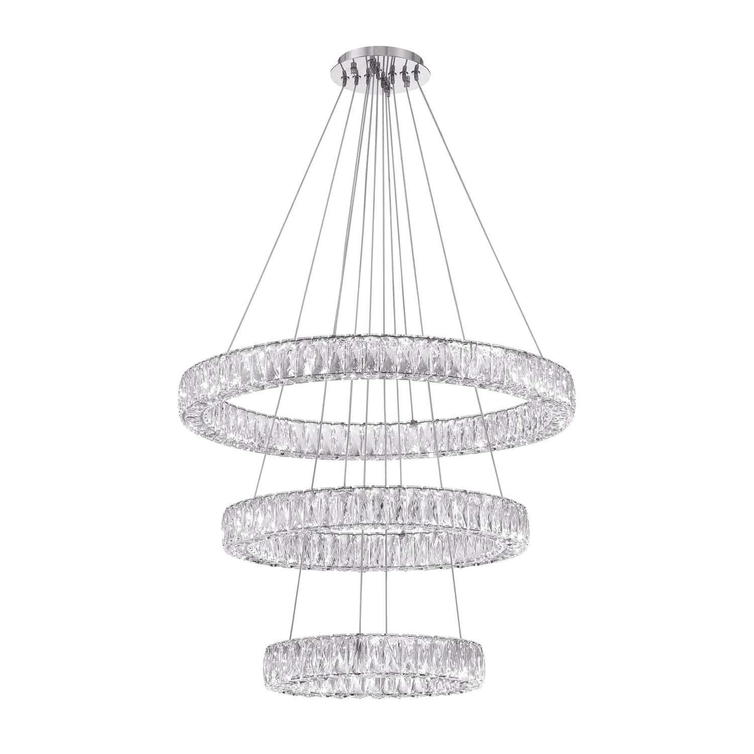 Crystorama Kinsley ED3563201CH – 32 Inch – Chandelier – Polished Chrome – Dry Rated