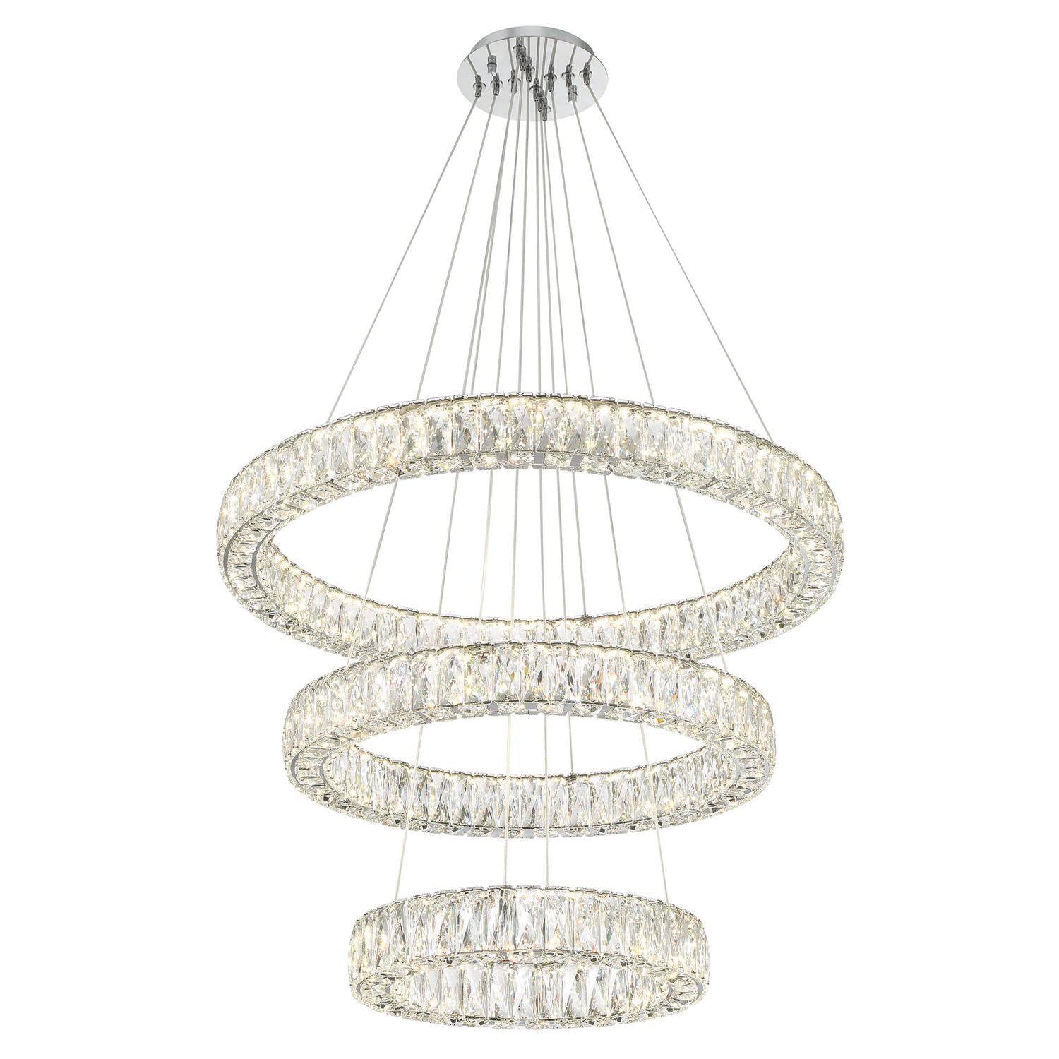 Crystorama Kinsley ED3563201CH – 32 Inch – Chandelier – Polished Chrome – Dry Rated
