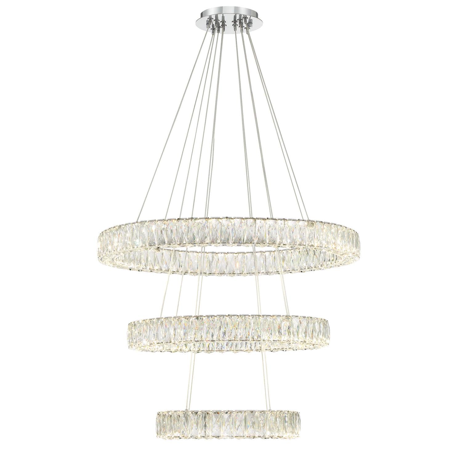 Crystorama Kinsley ED3563201CH – 32 Inch – Chandelier – Polished Chrome – Dry Rated